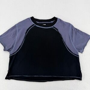 BDG Urban Outfitters Colorblock Cropped Tee XS Black Purple